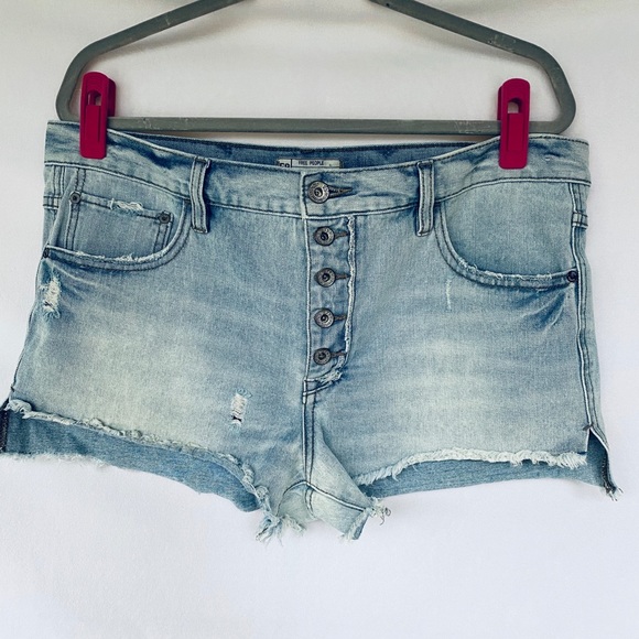 Free People Pants - Free People button crotch jean shorts